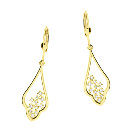 Kolczyki złote cyrkonie w ażurowej ramce/big.zam. S3 AUE-8100 próba 375