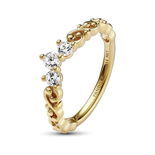 Pierścionek z królewską tiarą i zawijasem Pandora PE 162232C01