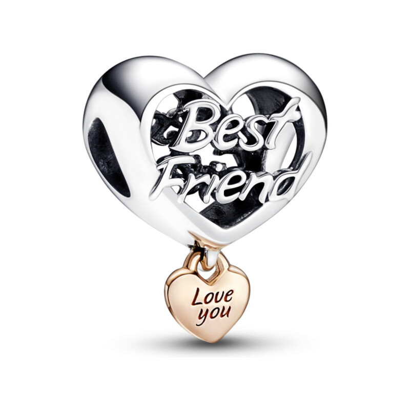 Charms Serce „Kocham Cię Przyjaciółko” z symbolem nieskończoności Pandora PE 782243C00