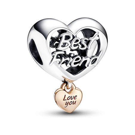 Charms Serce „Kocham Cię Przyjaciółko” z symbolem nieskończoności Pandora PE 782243C00