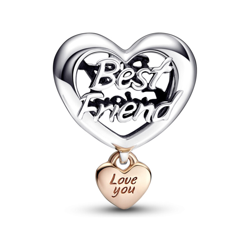 Charms Serce „Kocham Cię Przyjaciółko” z symbolem nieskończoności Pandora PE 782243C00