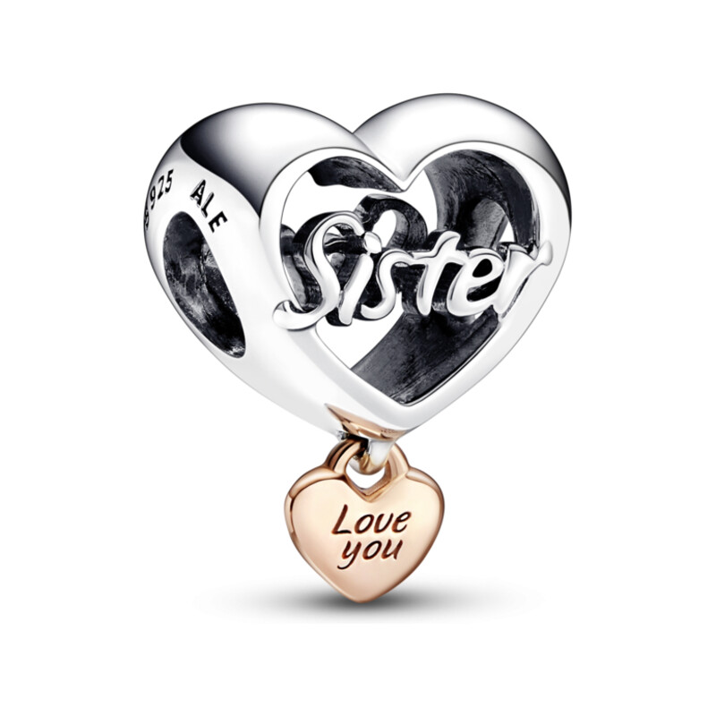 Charms Serce „Kocham Cię Siostro” Pandora PE 782244C00