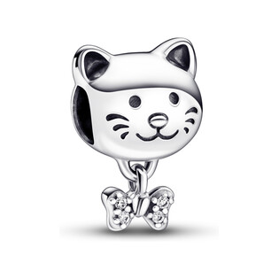 Charms Kotek z kokardką Pandora PE 792255C01 próba 925