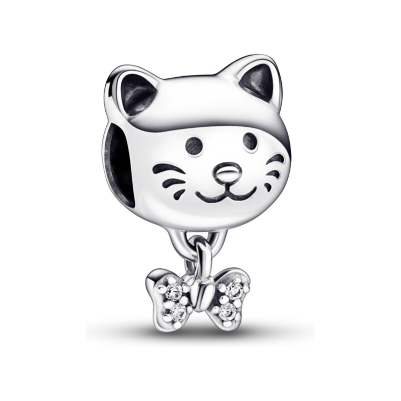 Charms Kotek z kokardką Pandora PE 792255C01 próba 925