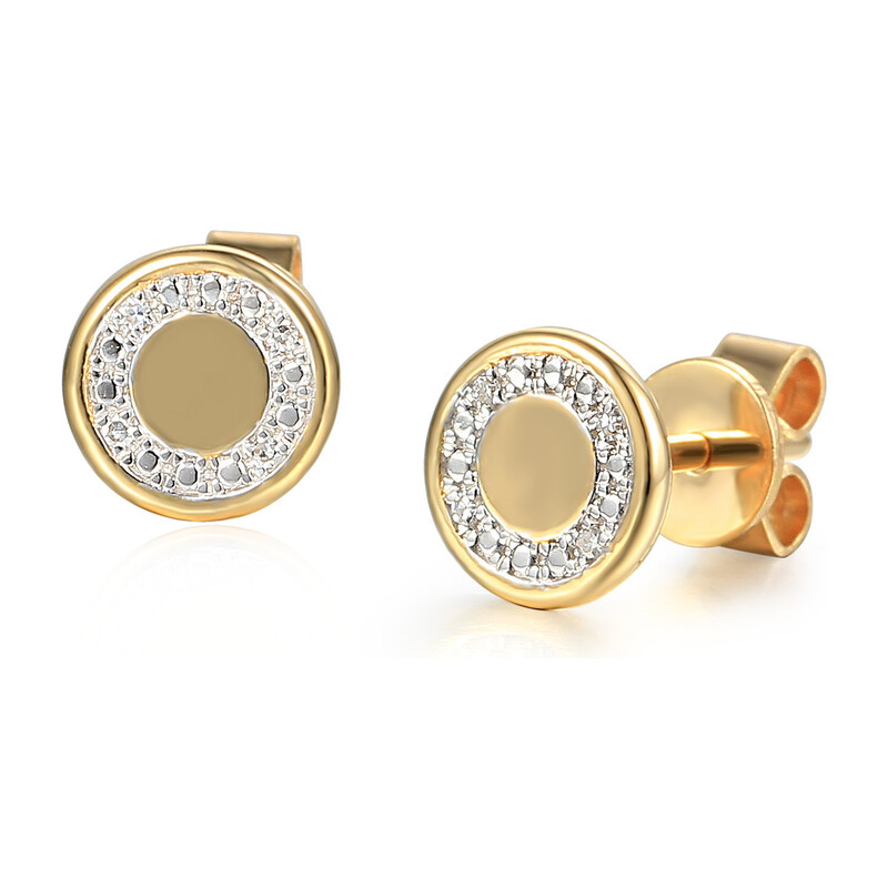 Kolczyki złote kółko z diamentami/sztyft AW 69684-06618 Y próba 585