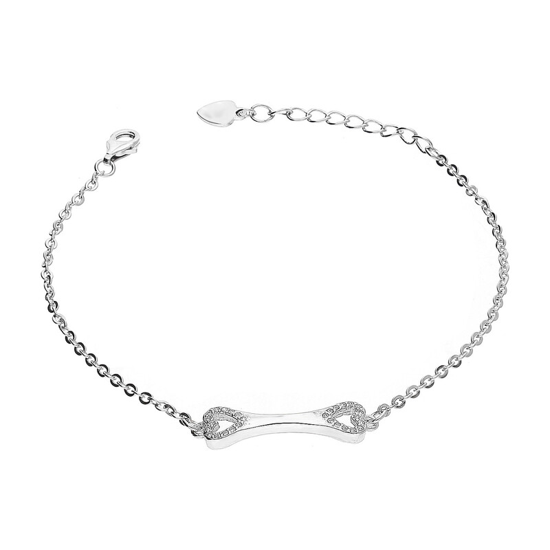 Bransoleta srebrna klamra z wyciętymi sercami/rolo A0996 próba 925