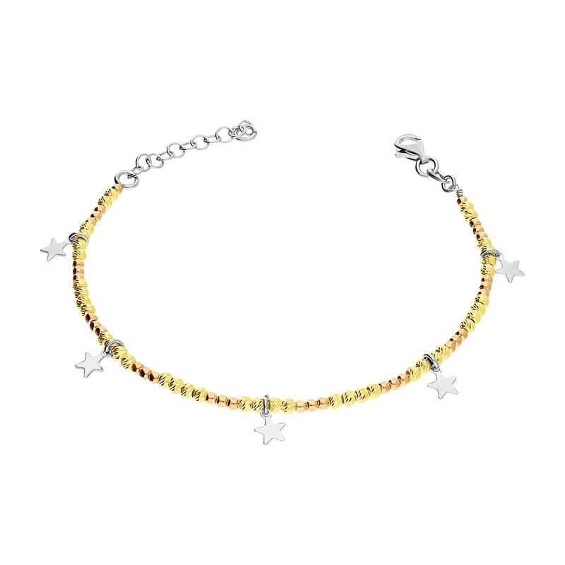 Bransoleta srebrna grawerowane kulki i gwiazdki PW NEW 218 próba 925