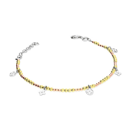 Bransoleta srebrna grawerowane kulki i kwiatki PW NEW 219 próba 925