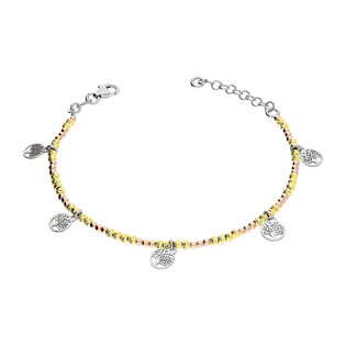 Bransoleta srebrna grawerowane kulki i drzewka w kółku PW NEW 220 próba 925