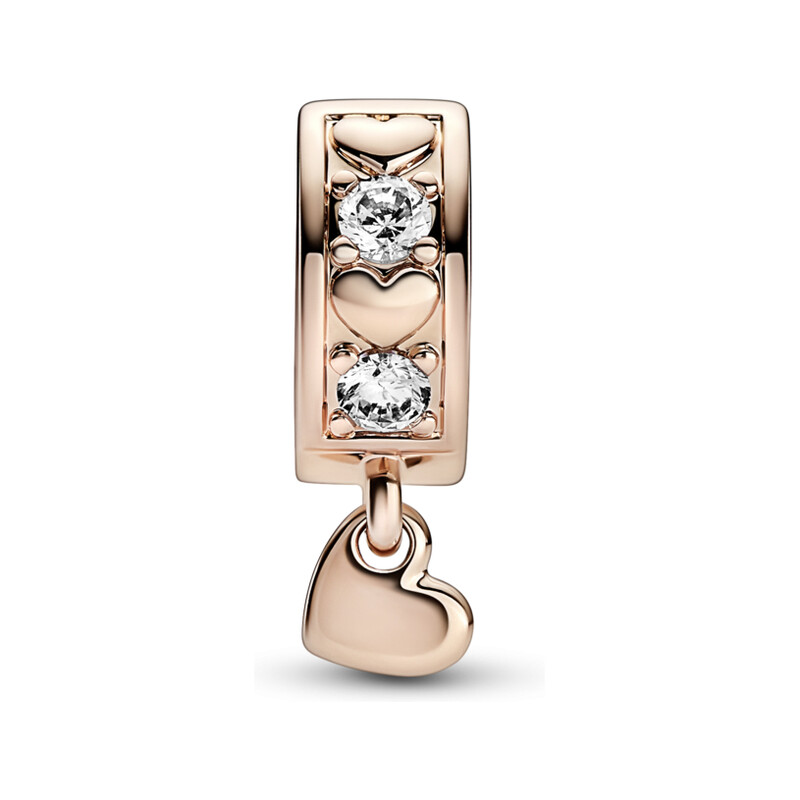 Lśniący klips-zawieszka Nieskończone serca Pandora PE 782253C01