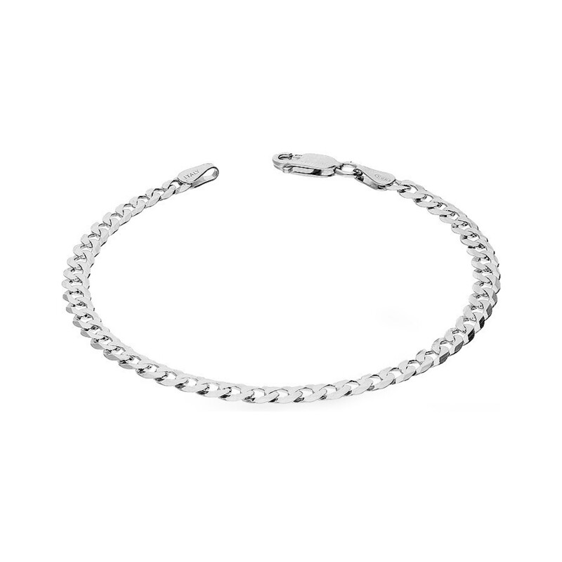 Bransoleta srebrna rodowana pancer