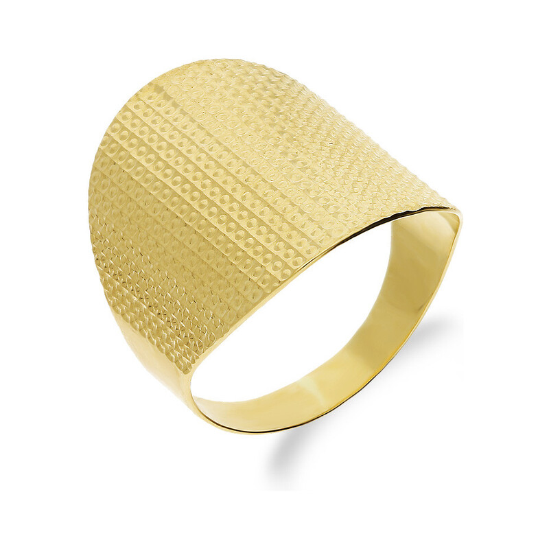 Pierścionek złoty tłoczona blaszka z grawerem AR VXDCSTR8453-17 próba 375