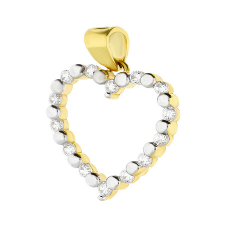 Serduszko złote z cyrkoniami i kulkami AR ICP203535-YW-DC-FCZ próba 375