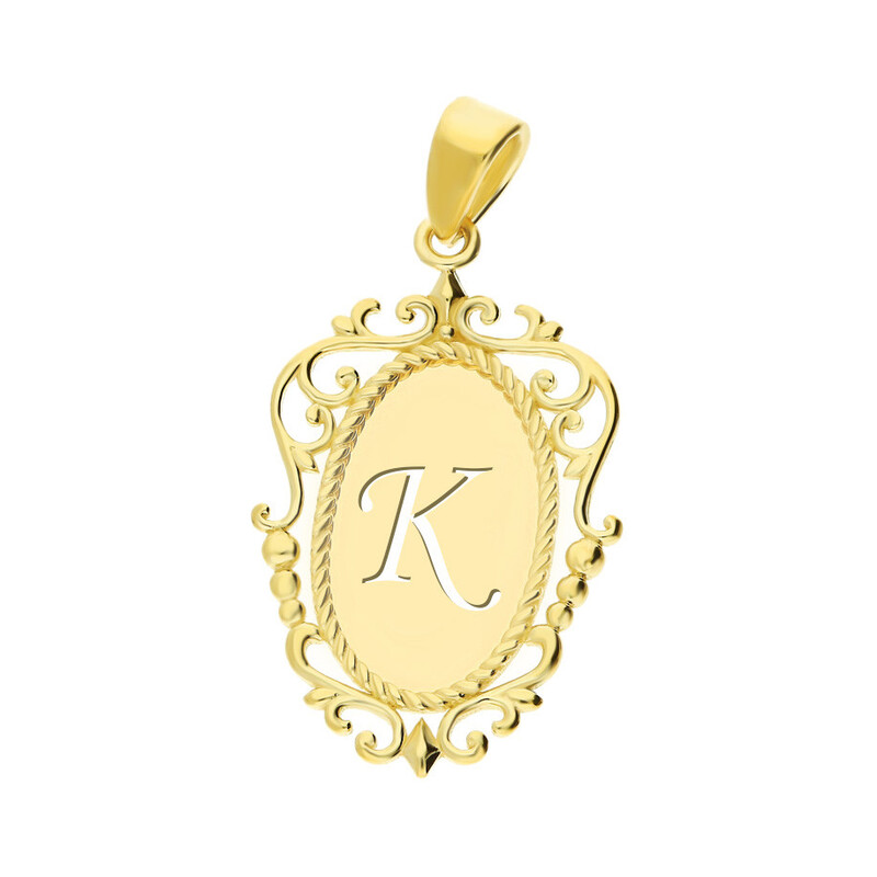 Literka złota K do zawieszenia AR LK-XXP11506-K medalion próba 375