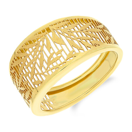 Pierścionek złoty ażurowa blaszka z gałązkami AR VXXLKR0658-FL próba 585