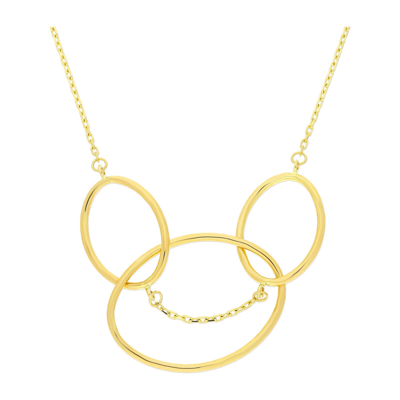 Naszyjnik złoty z owalnymi ramkami/rolo AR X5FOR6N7773-II próba 585