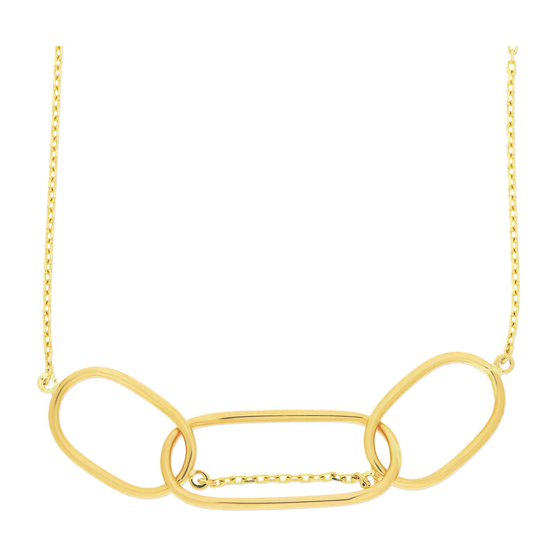 Naszyjnik złoty owalne ramki/rolo AR X5FOR6N7775-II próba 375