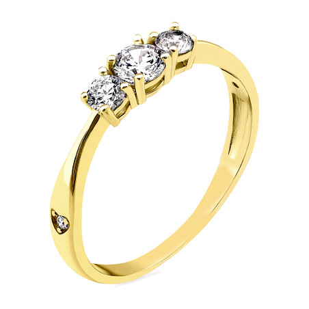 Pierścionek złoty NOBLE z cyrkoniami PX 1181 próba 375