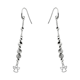 Kolczyki anioł ażurowy plus kulki PW117-15 próba 925