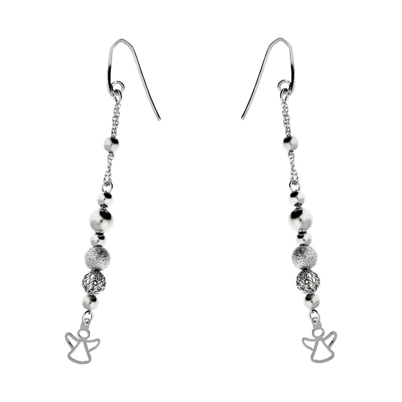 Kolczyki anioł ażurowy plus kulki PW 117-15 próba 925