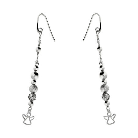 Kolczyki anioł ażurowy plus kulki PW117-15 próba 925