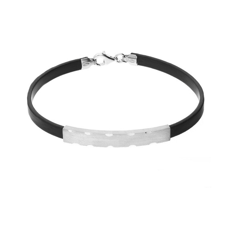 Bransoleta męska z blaszką satynowaną nr. PW267 próba 925