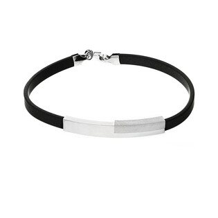 Bransoleta męska z satyna na blaszce nr.PW270-1 próba 925