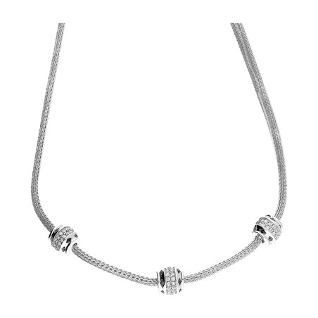 Naszyjnik srebrny beczułki z cyrkoniami/calca PW240 próba 925