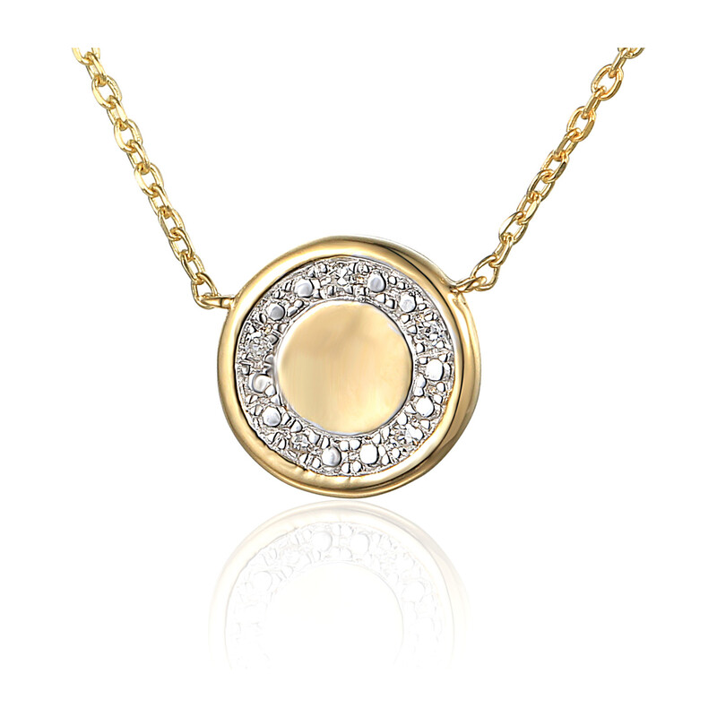 Naszyjnik złoty kółko z diamentami AW 69684-06618 Y próba 585