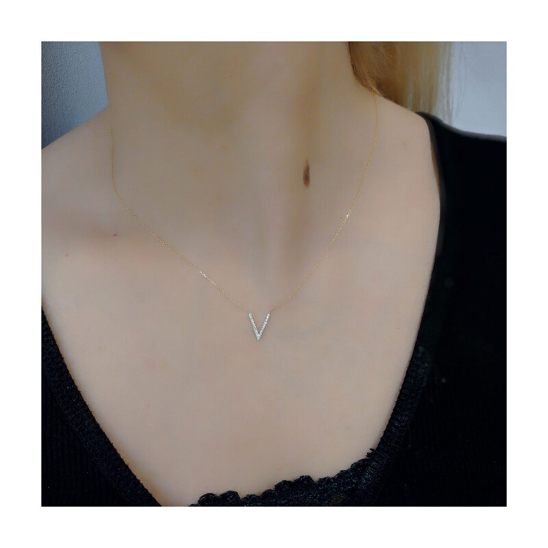 Naszyjnik Wishbone-0,07ct/anker AW 05776 Y próba 585