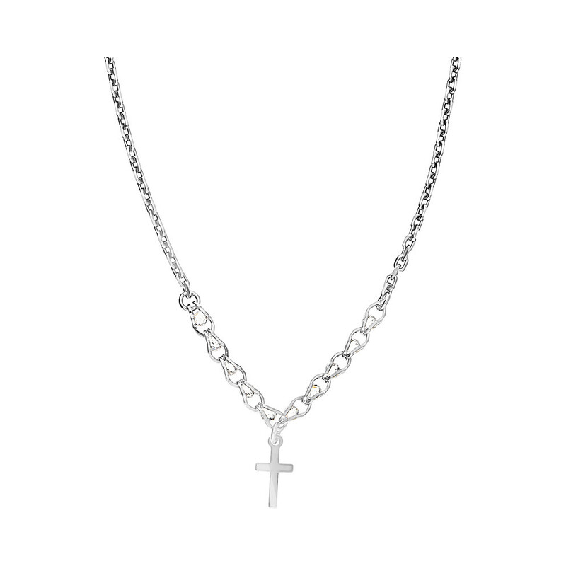 Naszyjnik krzyżyk z cyrkoniami w łańcuszku/anker PW 263 BRH próba 925