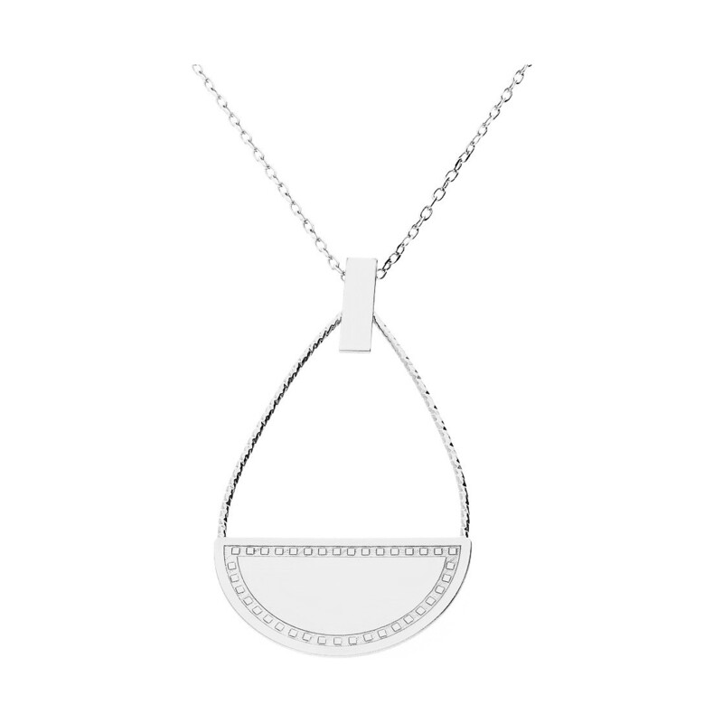 Naszyjnik srebrny półkółko na kropli nr PW252 ROD próba 925