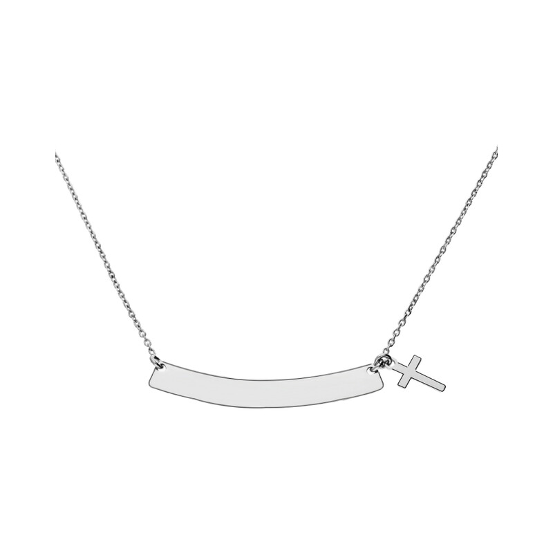 Naszyjnik srebrny z blaszką i krzyżem nr PW 69 próba 925