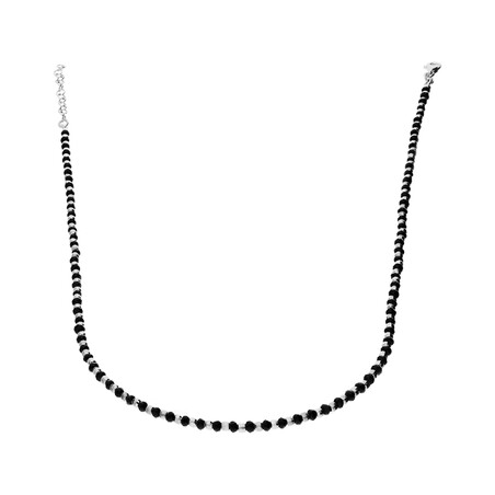 Naszyjnik srebrny z czarnymi kamieniami nr PW322 próba 925