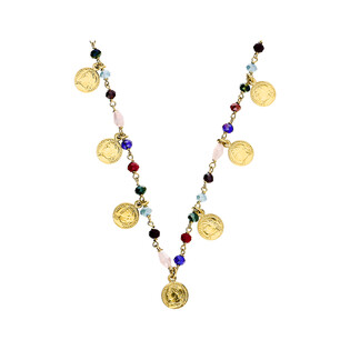 Naszyjnik różaniec kulki i monety PW 144 GOLD próba 925