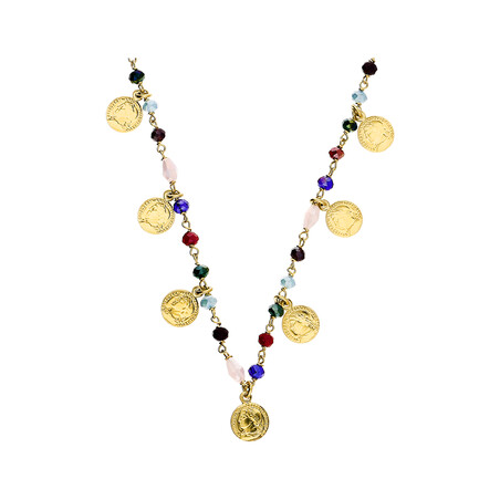 Naszyjnik różaniec kulki i monety PW 144 GOLD próba 925