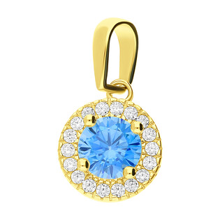 Zawieszka złota okrągła niebieska cyrkonia MZ T23-E-236-CZ-T23-P-1874-CZ-Aq próba 375
