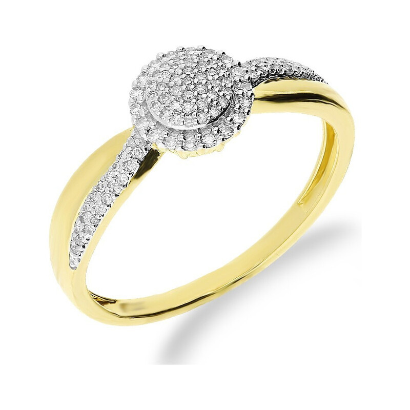 Pierścionek złoty zaręczynowy z diamentami SWEET KU 106740-102214 próba 585
