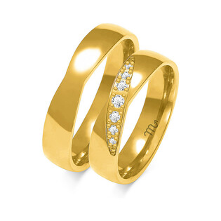 Obrączki ślubne z diamentami ZO O-240 próba 585