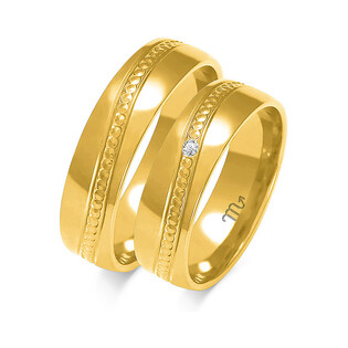 Obrączki ślubne z diamntami ZO O-256 próba 585