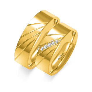 Obrączki ślubne z diamentami ZO O-274 próba 585