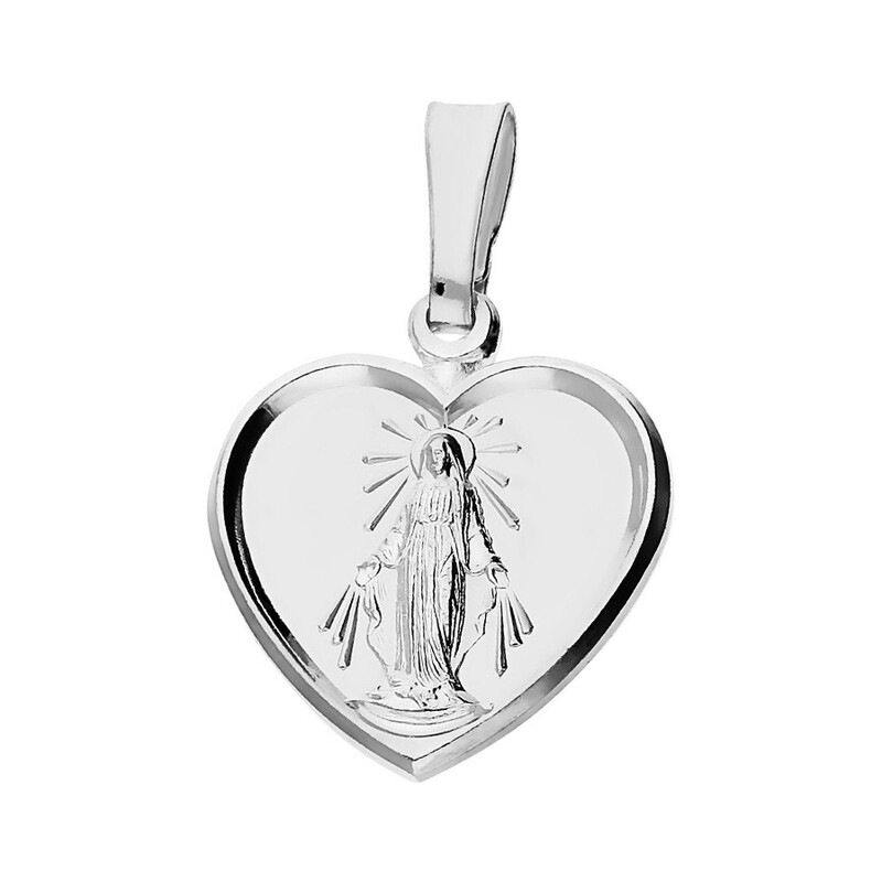 Medalik srebrny Matka Boska Niepokalane serce PW 205 próba 925