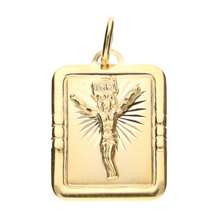 Medalik złoty blaszka z Panem Jezusem nr CB M-0637-OP73 próba 585