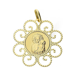 Medalik złoty z wizerunkiem Matki Boskiej Częstochowsiej nr BC BC065 Au 585 Sezam - 1