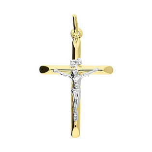 Krzyżyk złoty wizerunek ramiona ścięte CB C-503 próba 585