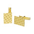 Złote spinki do mankietów prostokąty w kratę CB G-067 próba 585 Sezam - 1