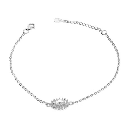 Bransoleta srebrna łezka z cyrkoniami/anker AT437 próba 925