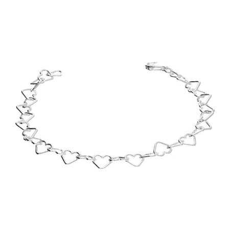 Bransoleta srebrna z sercami BC 7233-080 próba 925