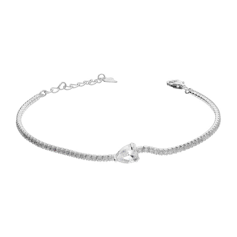 Bransoleta srebrna kropla i cyrkonie w rzędzie HS1441 próba 925