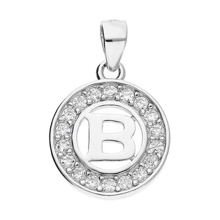 Literka srebrna B w kółku z cyrkoniami TB1965-B w kółku próba 925